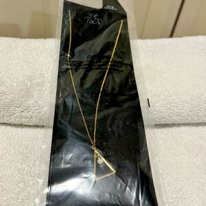 Long triangle necklace, gold tone,